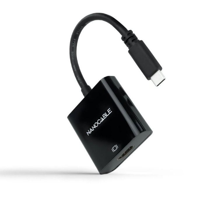 Nanocable Conversor USB-C a HDMI 4K, 15 cm, Negro Nanocable Conversor USB-C a HDMI 4K, 15 cm, Negro